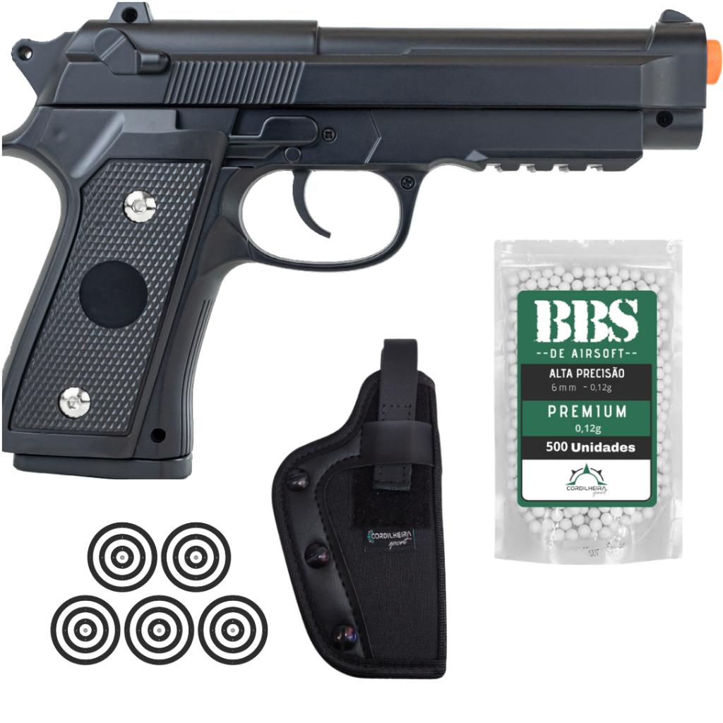 Pistola De Airsoft Rossi Vigor PT92 V22 M92 Rossi Spring 6mm + Combos Premium