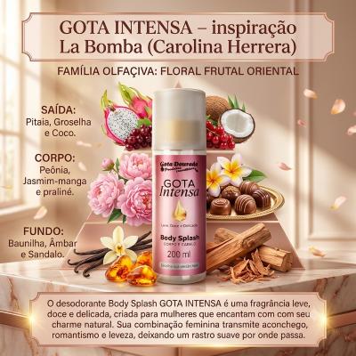 Dupla Body Splash Feminino Gota Dourada 200ml - Gota Intensa E Escândalo