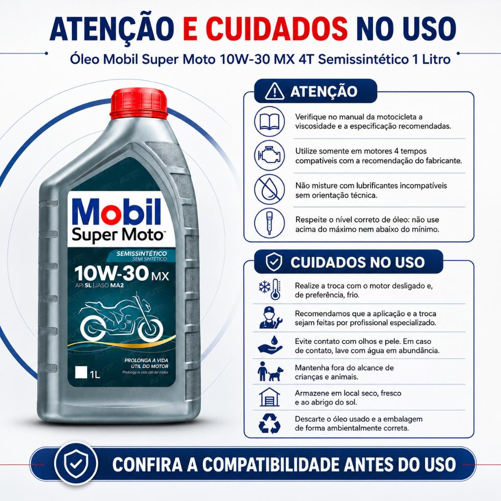 Óleo Mobil Super Moto 10w30 Mx 4T Semissintético 1 Litro