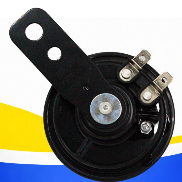 Buzina Moto 12V Paquerinha Preto Modelo Original Universal Som Agudo Grave C/Suporte Instalação