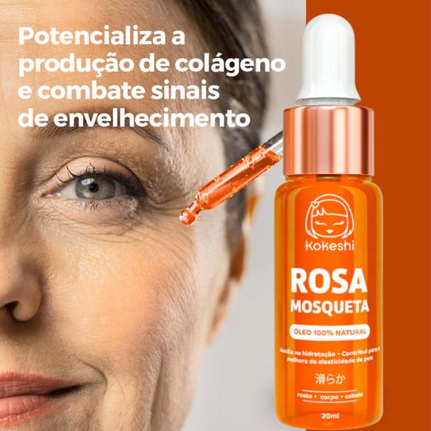 Kit Kokeshi Olhos De Gueixa E Óleo De Rosa Mosqueta Natural Com Hidratação Intensa