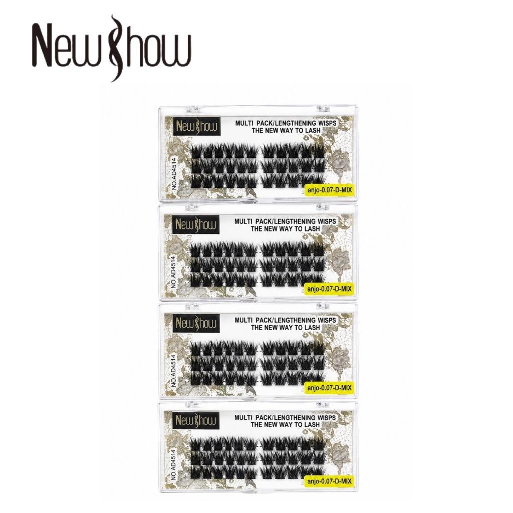 New Show Cílios Em Tufos Kit 4 Caixas Diy Extensão Fox Eyes Fada Curvatura D 0.07mm