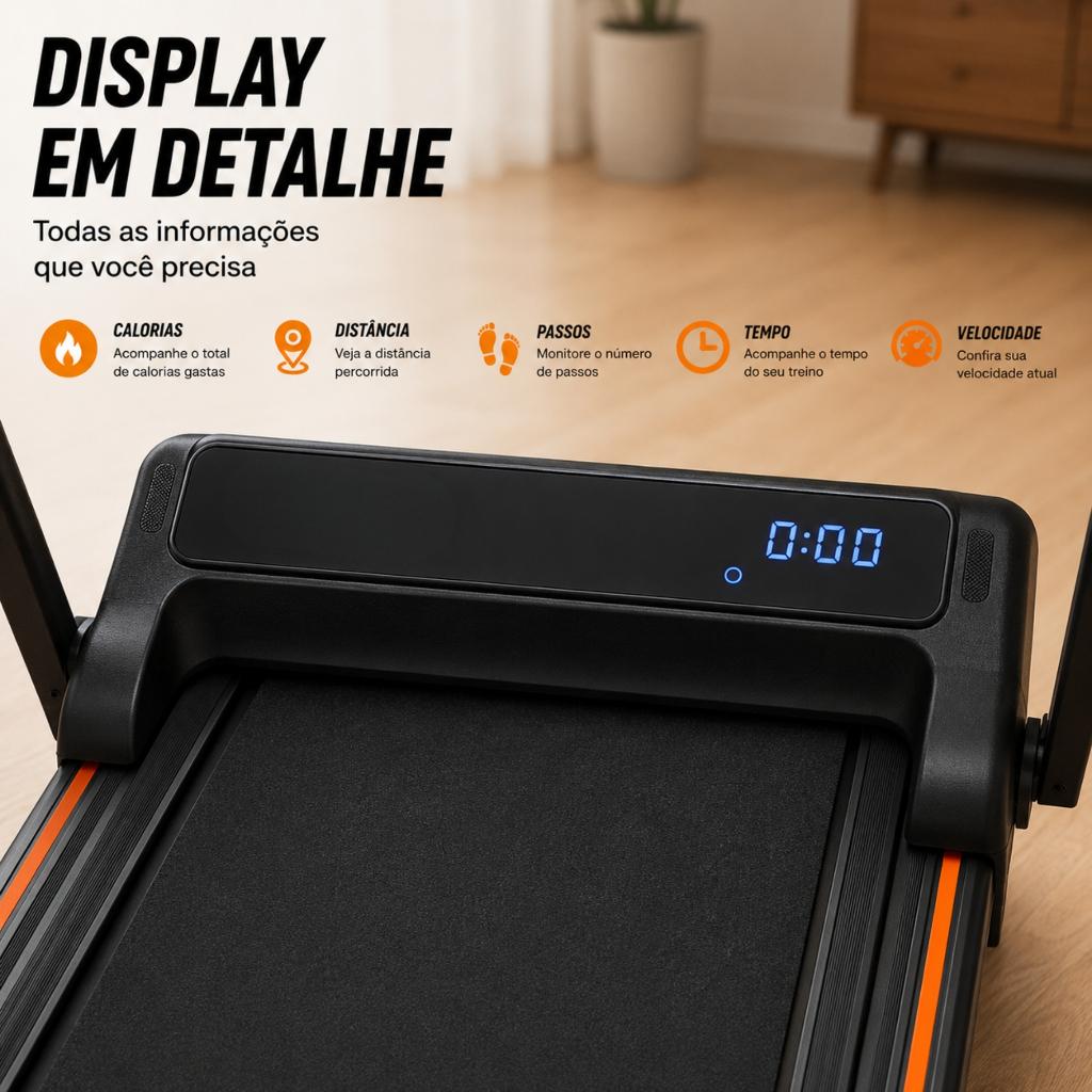 Esteira Elétrica Dobrável 2.5hp 10kmh 100kg Bivolt Controle Remoto Caminhada Corrida Home Gym