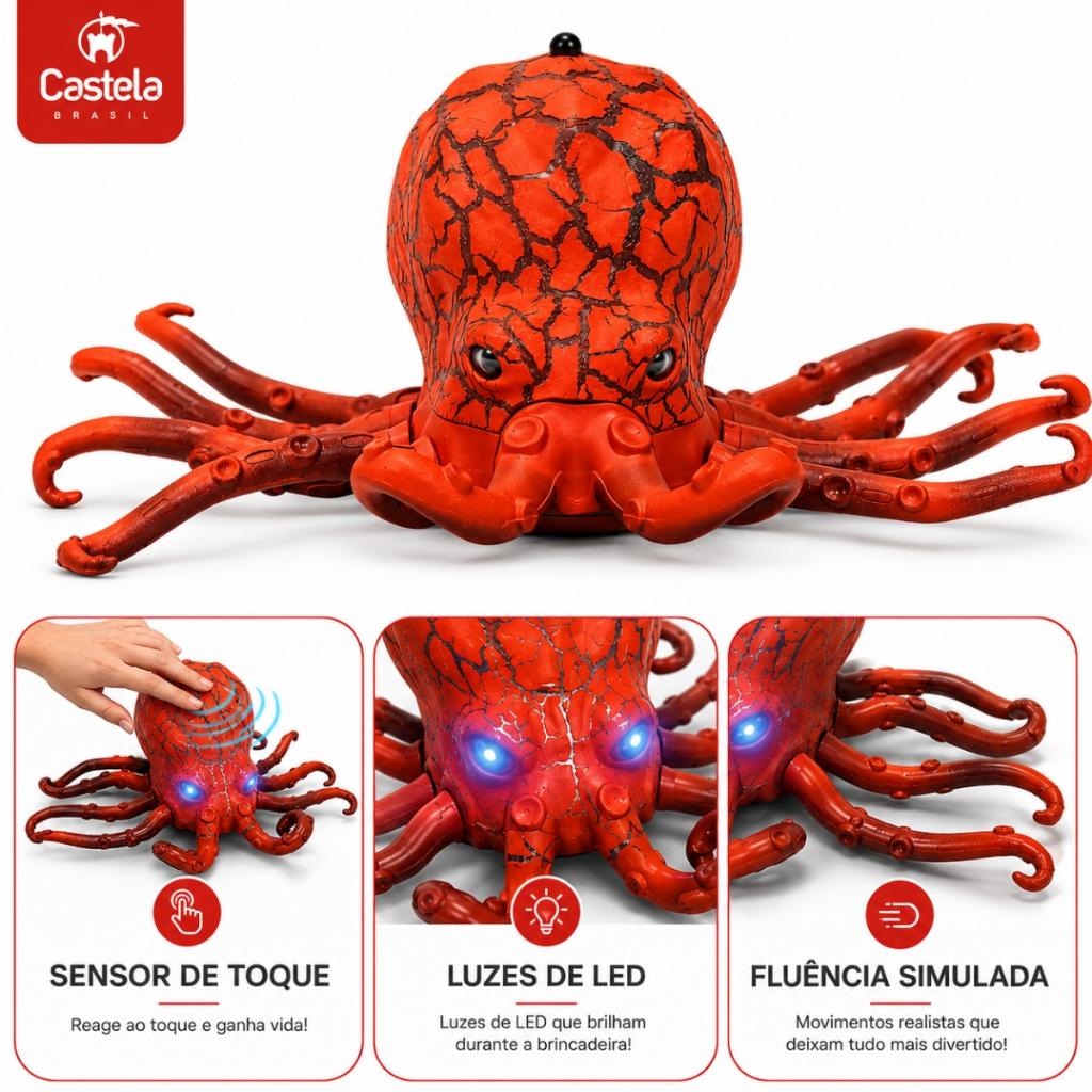 Polvo Monstro Marinho De Controle Remoto Com Infravermelho - Castela