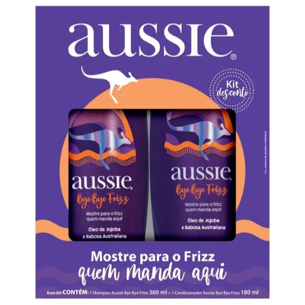 Kit Aussie Bye Frizz Shampoo 360ml + Condicionador 180ml