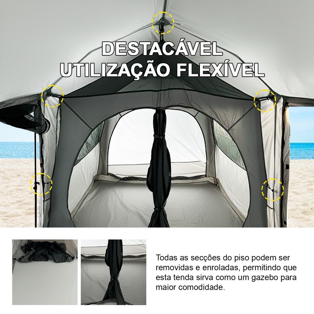 Barraca Camping Automática Joyfox Family Luxe 15 Pessoas 420x320x240cm Impermeável 4000 Mm Grande Varanda Barraca