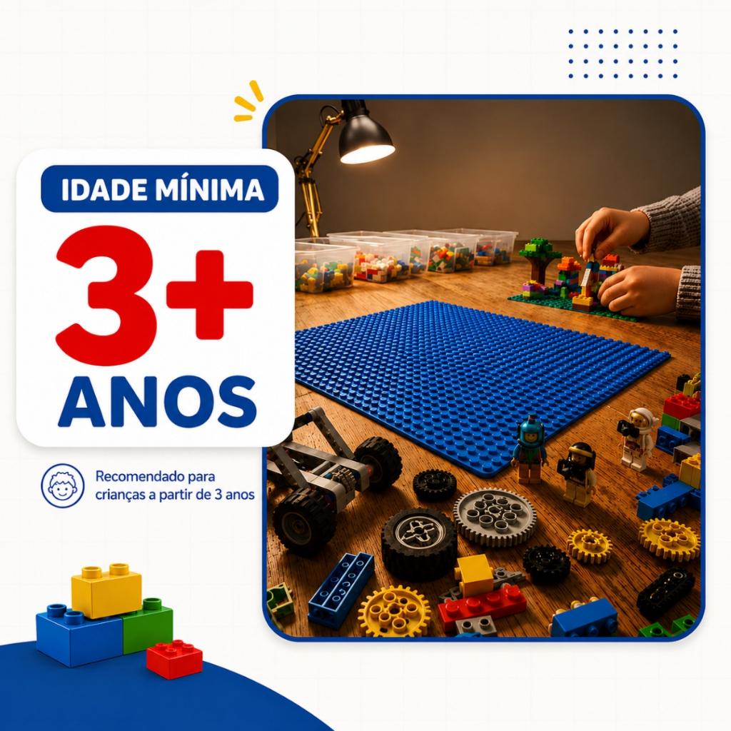 Base De Construção Para Blocos De Montar Azul 26x26 Castela