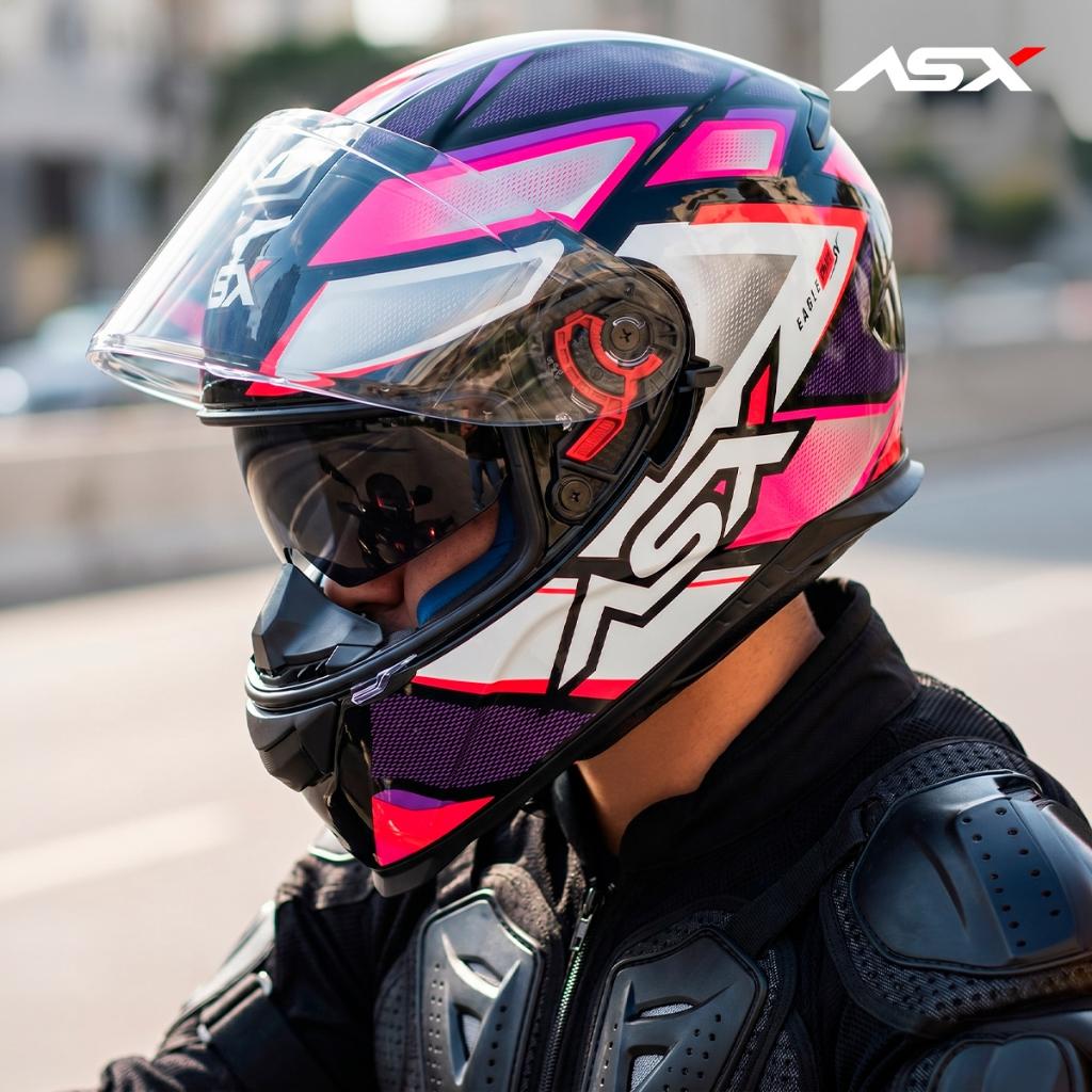 Capacete Feminino Asx Eagle Sv Fast Rosa Roxo Com Óculos Interno