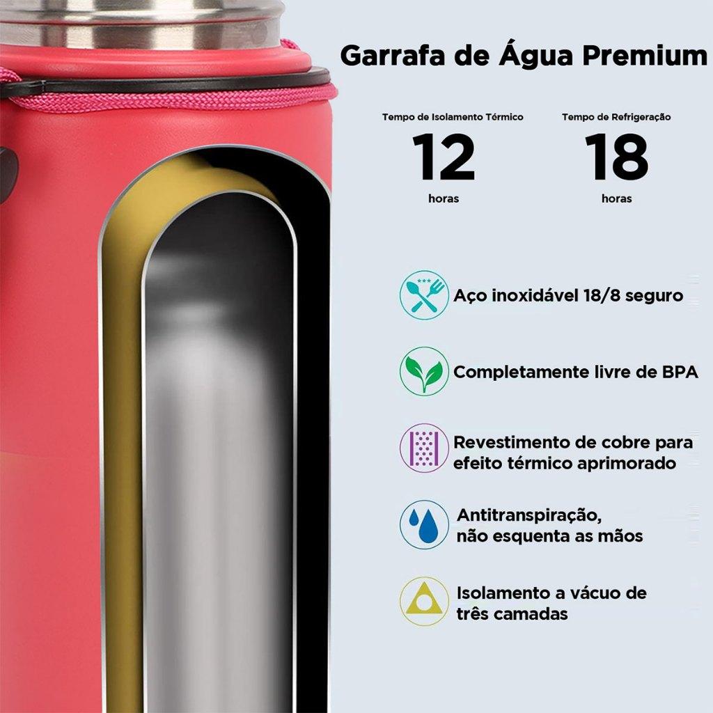 Modus Garrafa Térmica 750ml Inox Com Alça Quente Frio Com Isolamento Térmico De Grande Capacidade Bpa Free