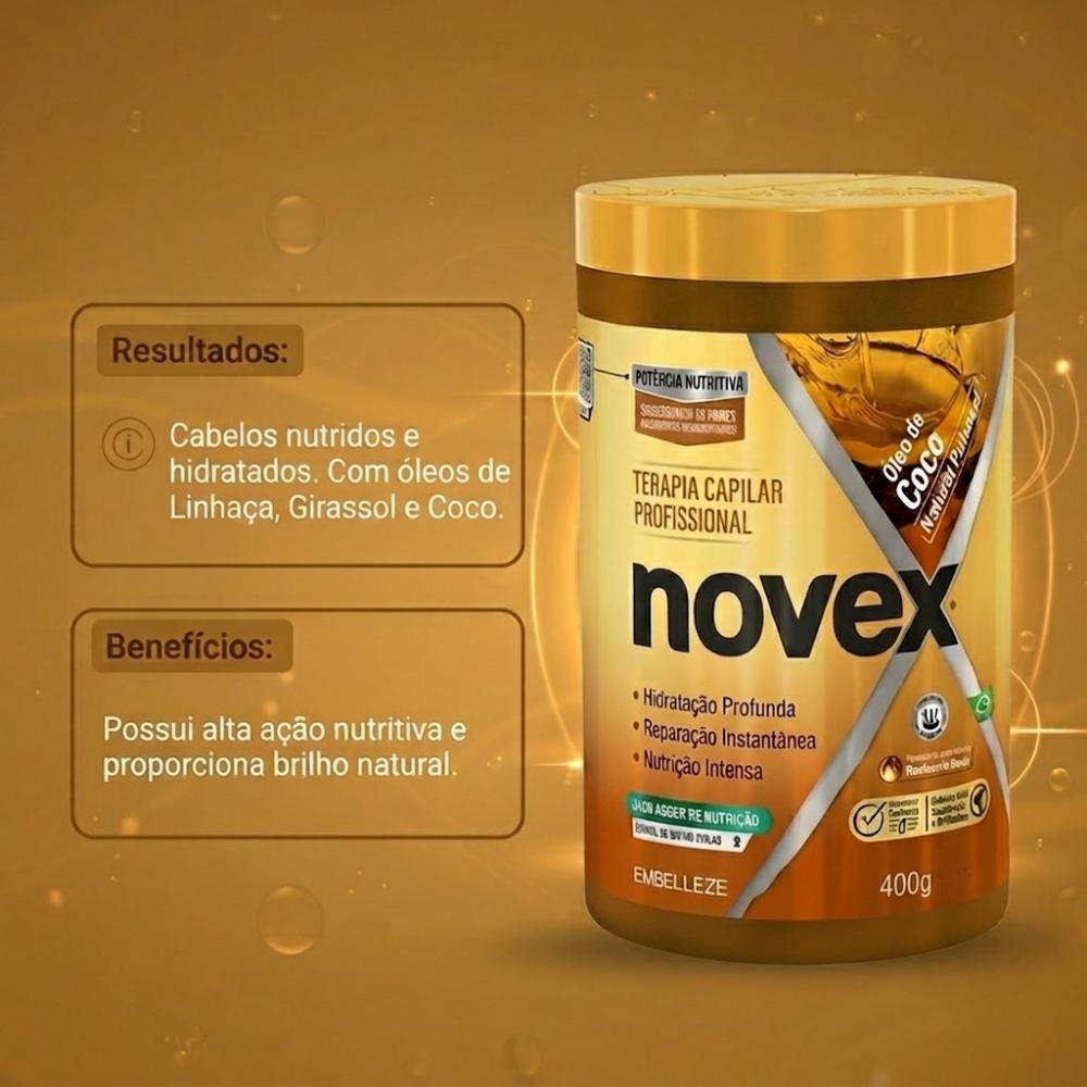 Kit 2 Creme De Tratamento Novex Óleo De Coco