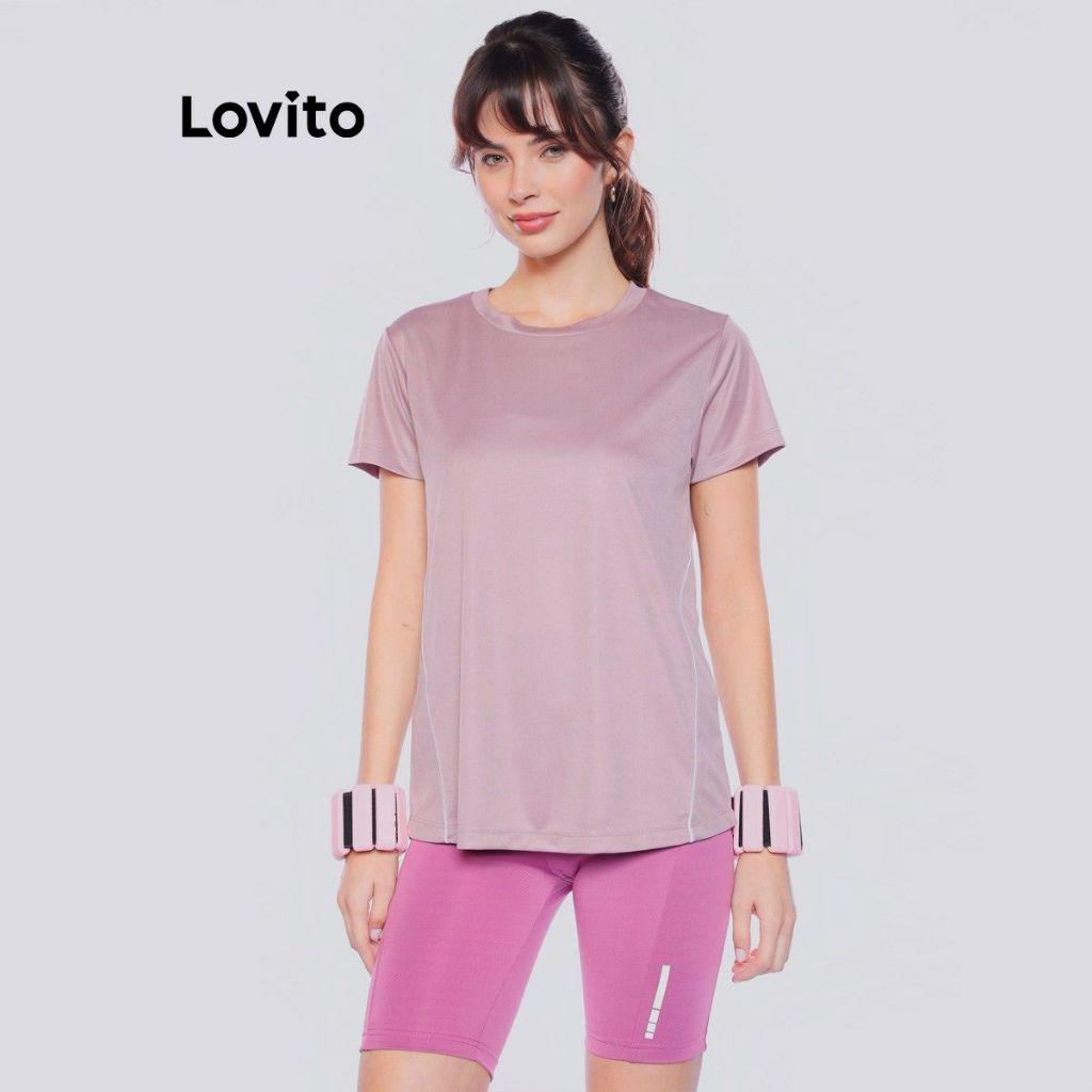 Lovito Camiseta Basica Academia Feminina Moda Esportiva Basica Brotb14841514