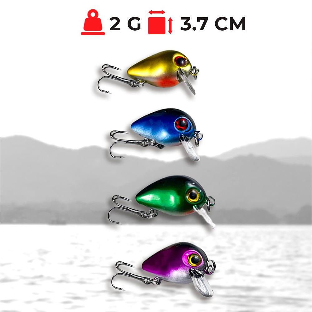 Kit 20 Iscas Artificiais Pesca Meia Água E Superfície Tucunaré Traíra Robalo Dourado (tamanhos Mistos)