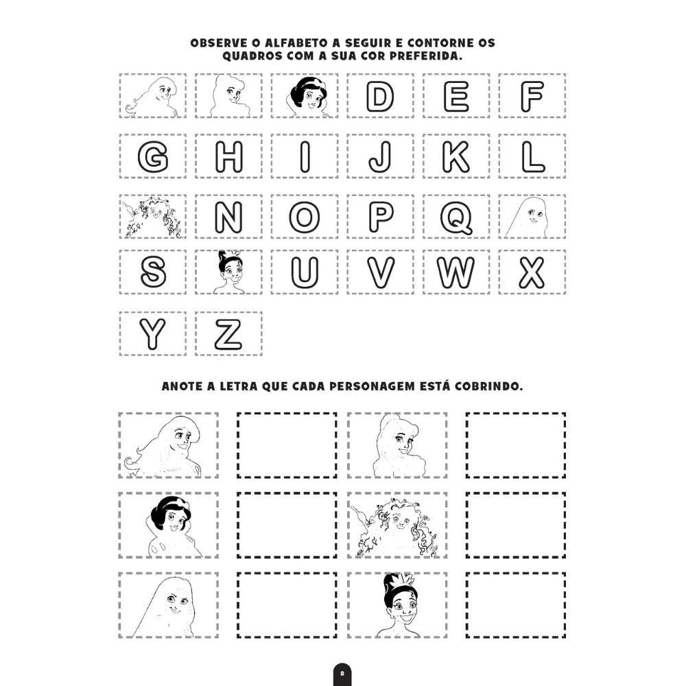 Livro De Atividades Aprender É Incrível Disney Princesas Aprendendo Alfabeto