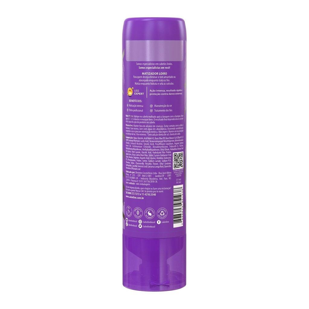 Combo Matizador Loiros Shampoo + Máscara + Condicionador Meu Liso Salon Line