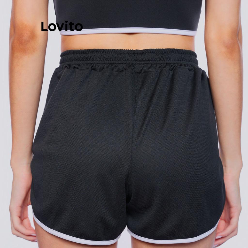 Lovito Shorts Feminino Esportivo Com Detalhe Contrastante Ssb1280brl1310