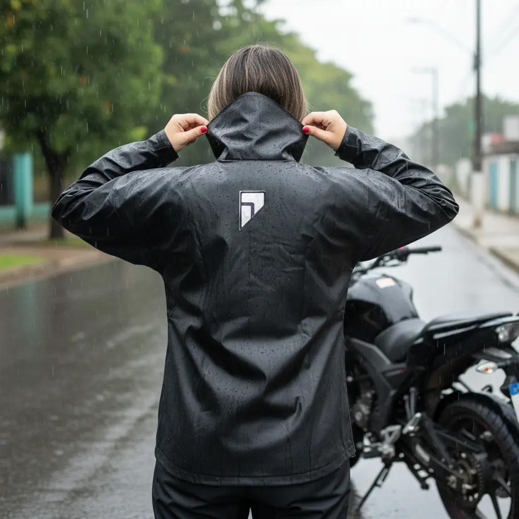 Capa De Chuva Proteção Motoqueiro Motociclista 100 Impermeavel Pioneira Pvc Feminina