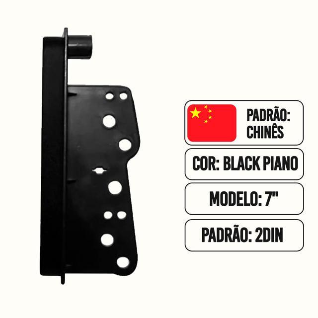 Moldura Central Multimídia Dvd 2din Etios Preto Brilhante