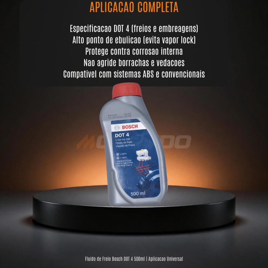 Fluido Oleo De Freio Dot 4 Original Bosch 500ml Carro E Moto