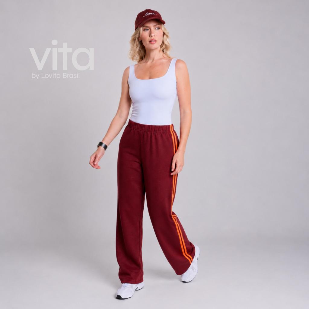 Lovito Calça Esportiva Com Vivo Contrastante Spb16701700