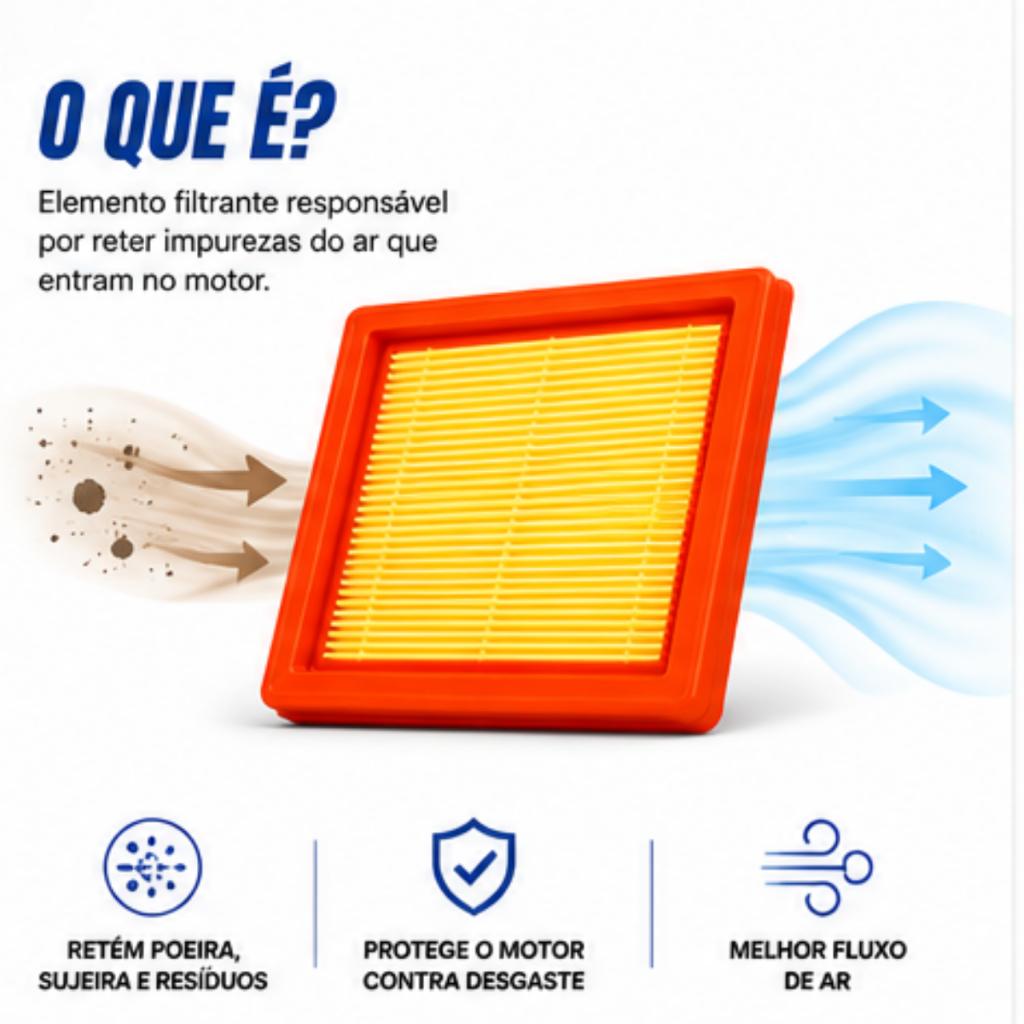 Filtro Ar Moto Honda Bros 150 160 Cg 150 Titan Fan Pop 100 110i Elemento Filtrante 2003 A