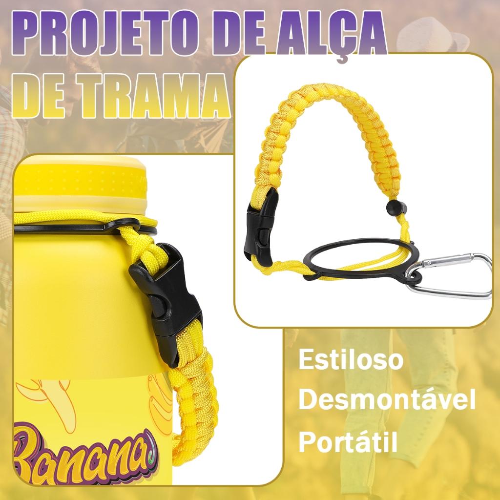Modus Garrafa Térmica De Água Isolada 1000ml De Aço Inox Com Alça E Base Emborrachada Anti Derrapante