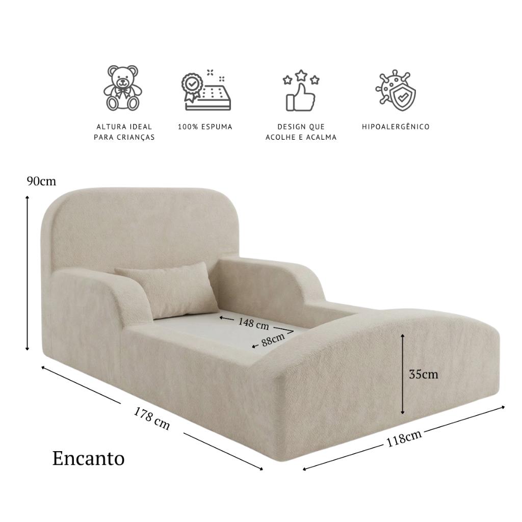 Cama Montessoriana Berço Encanto 100 Espuma Bege Keiko