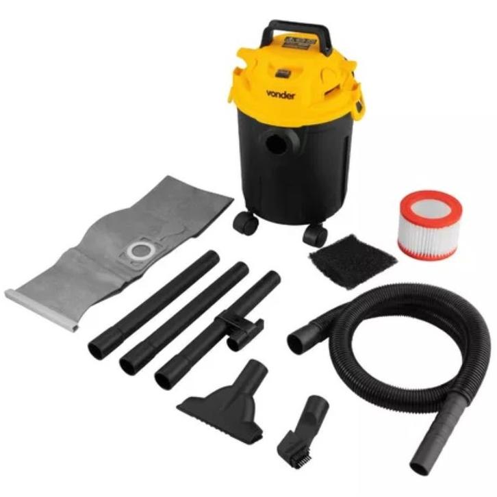 Aspirador De Pó E Água Profissional 1000w Função Soprador Com Rodas Apv 1010 Vonder