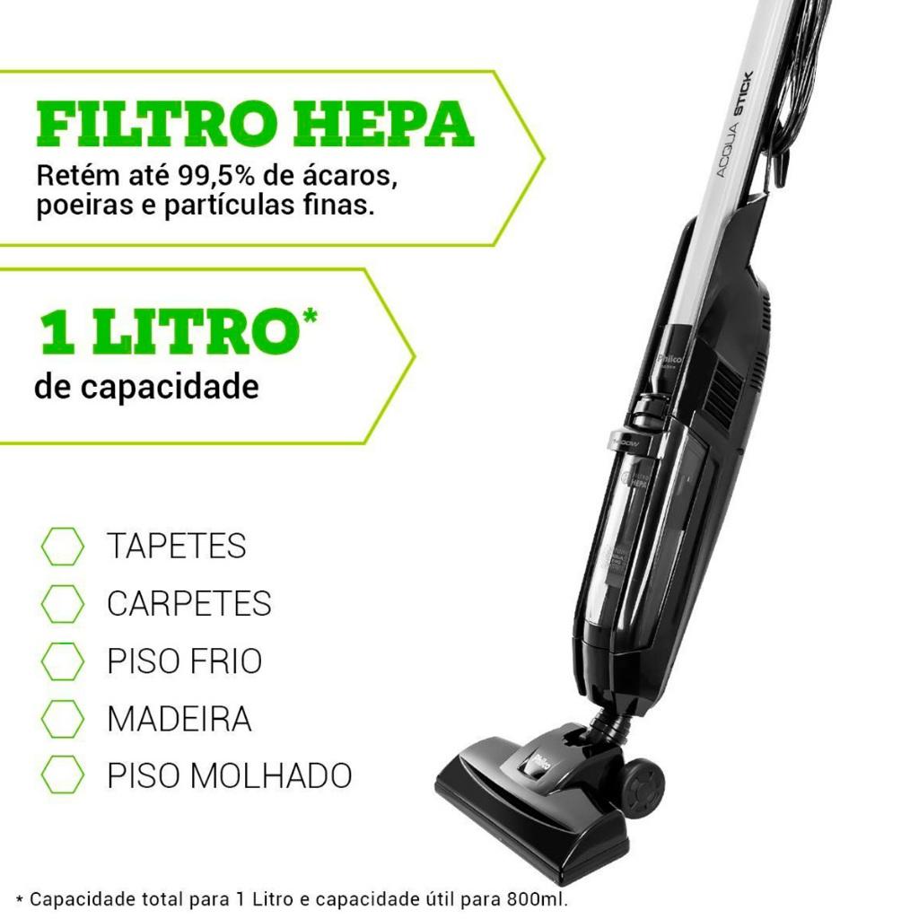 Aspirador De Pó E Água Vertical Philco 1 Litro 1400w Filtro Hepa