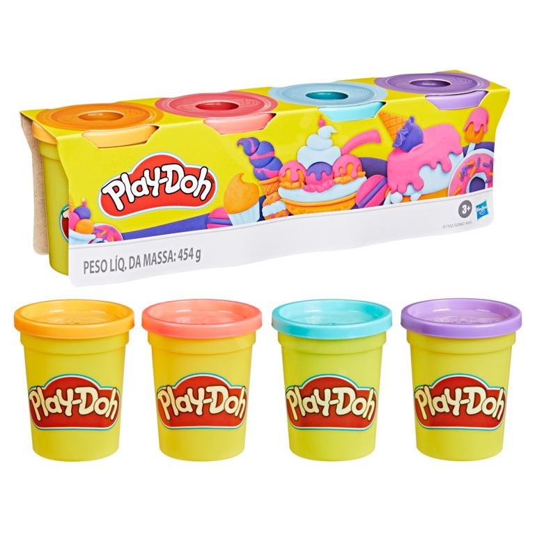 Conjunto Massinha Play-doh Kit Com 4 Potes De Cores Clássicas Sortido - Hasbro G0861
