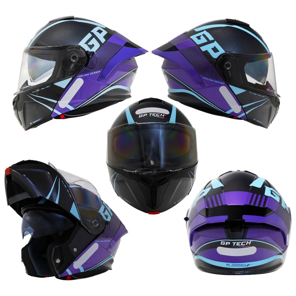 Capacete Articulado Viseira Fumê Interna Gp Tech A128 Sv Pulse Be Yourself