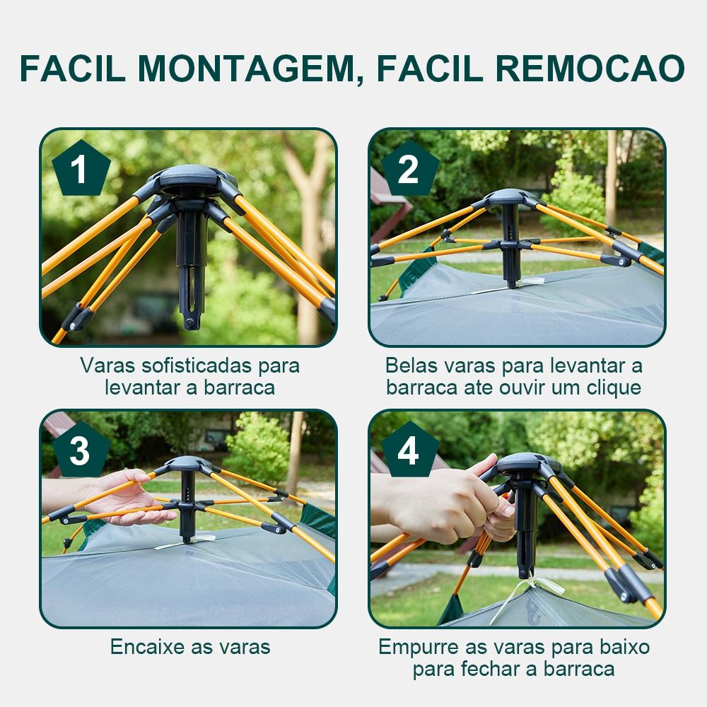 Barraca De Acampamento Automática Impermeável Montagem Rápida Forestdog