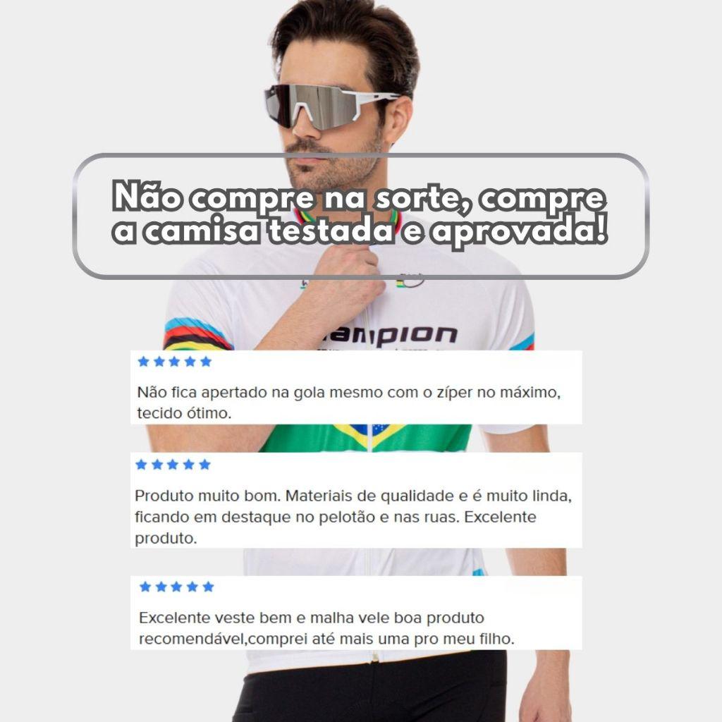 Camisa De Bike Masculina Champion Brasil Premium Branca