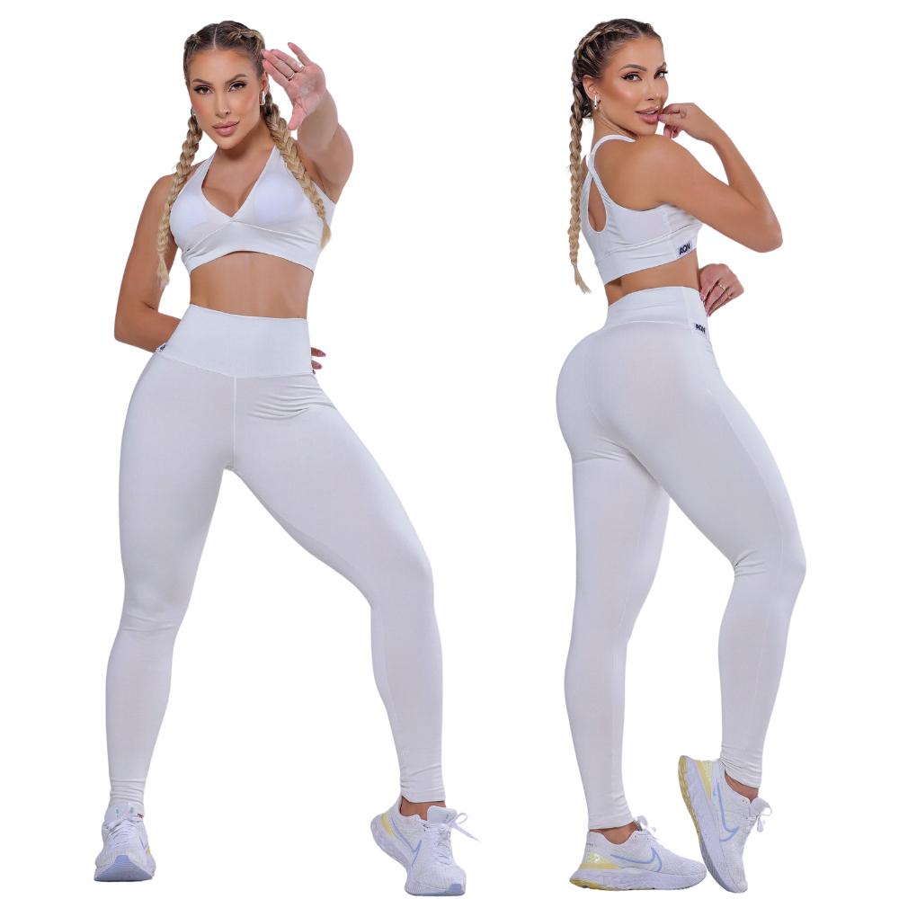 Kit 2 Conjunto Fitness Academia Basico Treino Feminino Forro Duplo Bojo Confort Aqn Sport