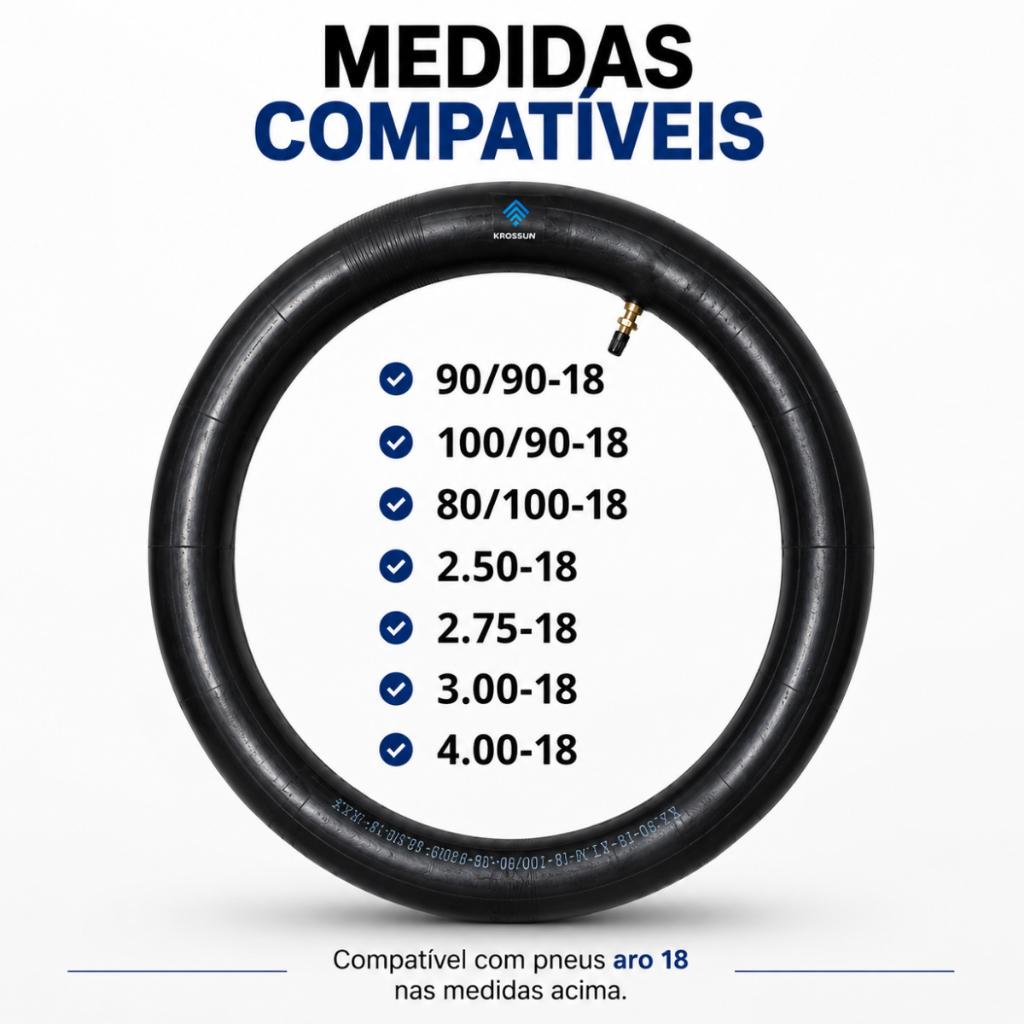 Câmara De Ar Moto Aro 18 TR4 2.50 2.75 3.00-18 Pneu Cg Titan Fan 125 150 Ybr Intruder