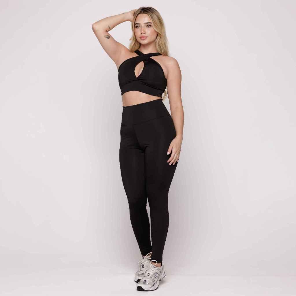 Conjunto Academia Fitness Basic Preto Casual Aqn Sport