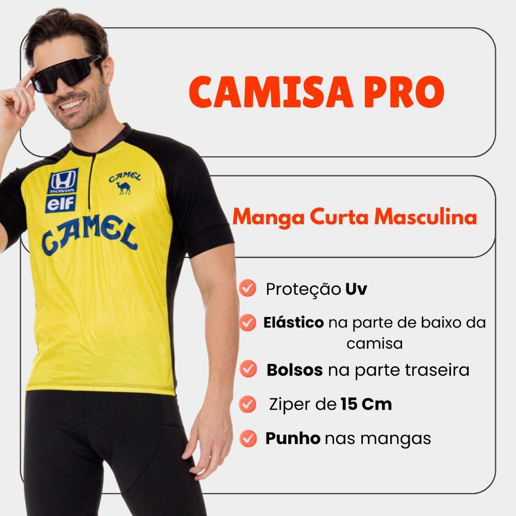 Camisa De Ciclismo Blusa Masculina Lotus Camel Manga Curta Equipe
