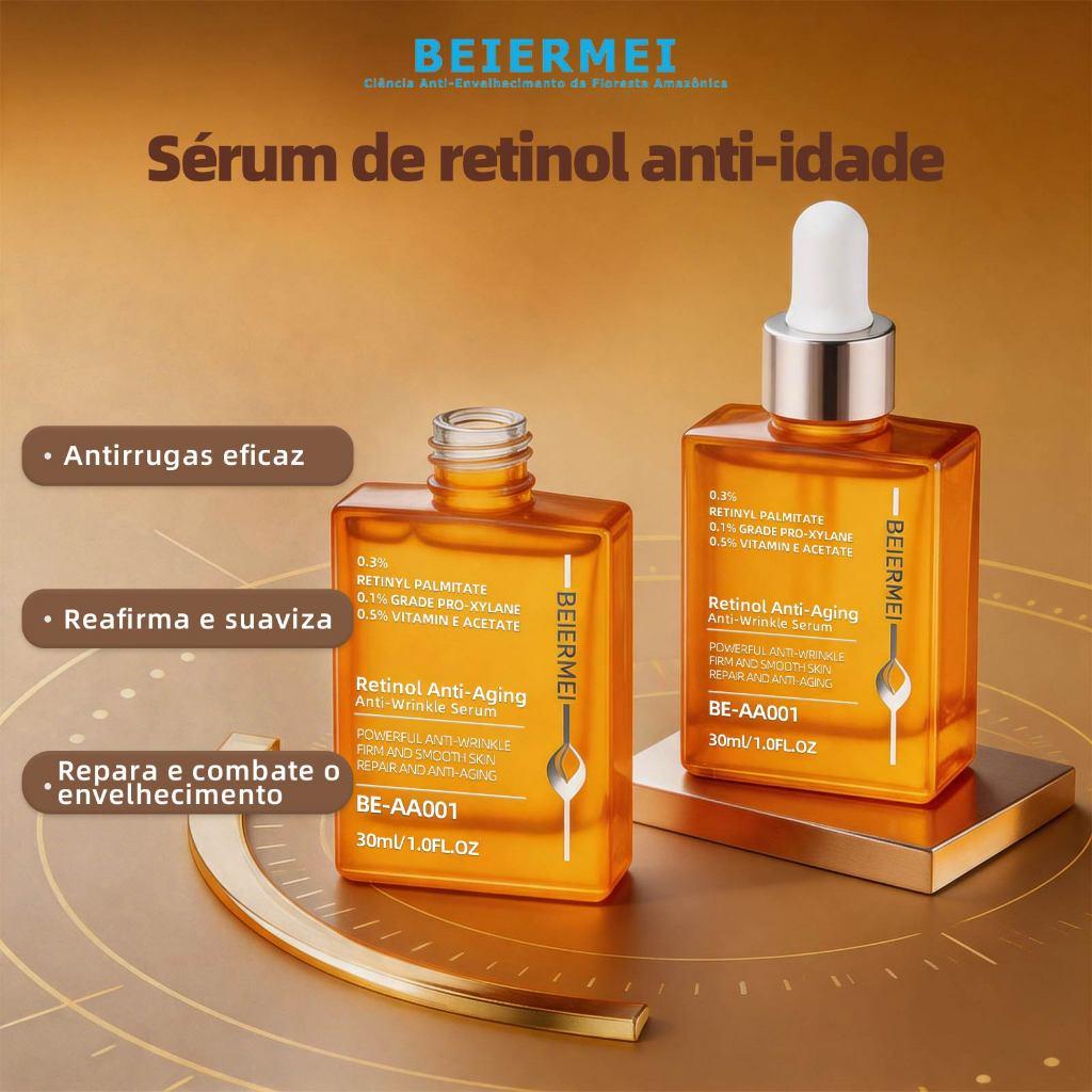 Beiermei Kit 2 Sérum Antirrugas Com Retinol E Antienvelhecimento Creme Hidratante Antirrugas Hidratante Natural
