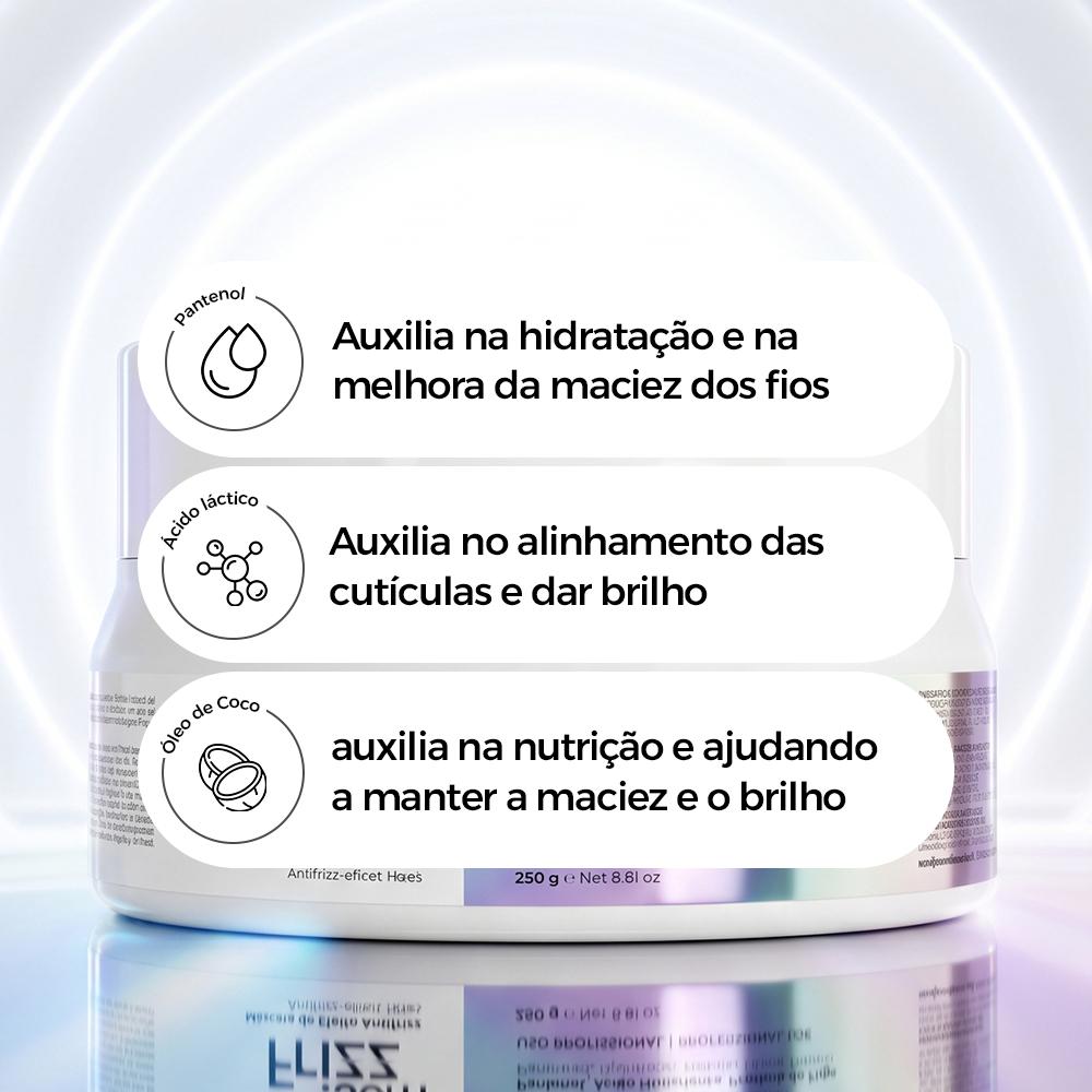 Máscara Capilar Antifrizz E Proteção Da Fibra Secar Sem Frizz 250g