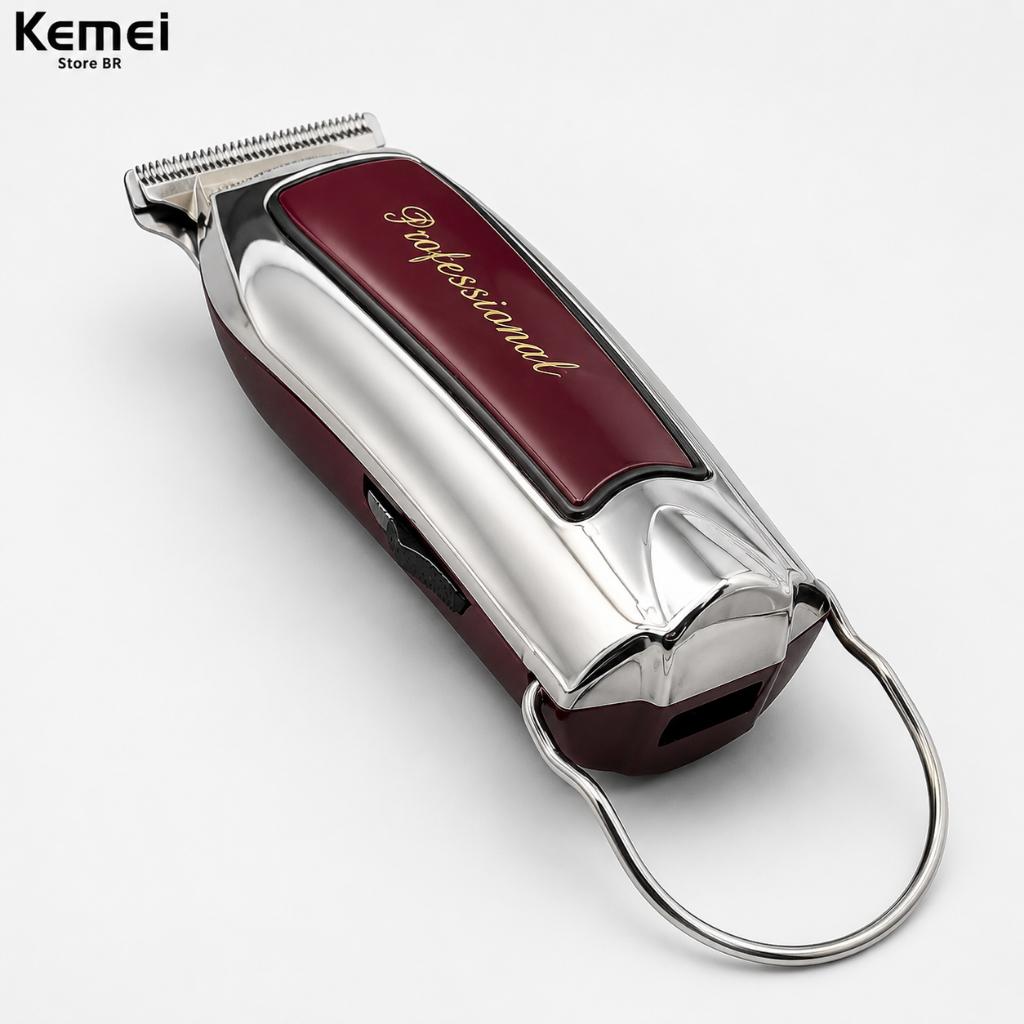 Kemei 9163 Máquininha Barba E Cabelo Acabamento Sem Fio Recarregável