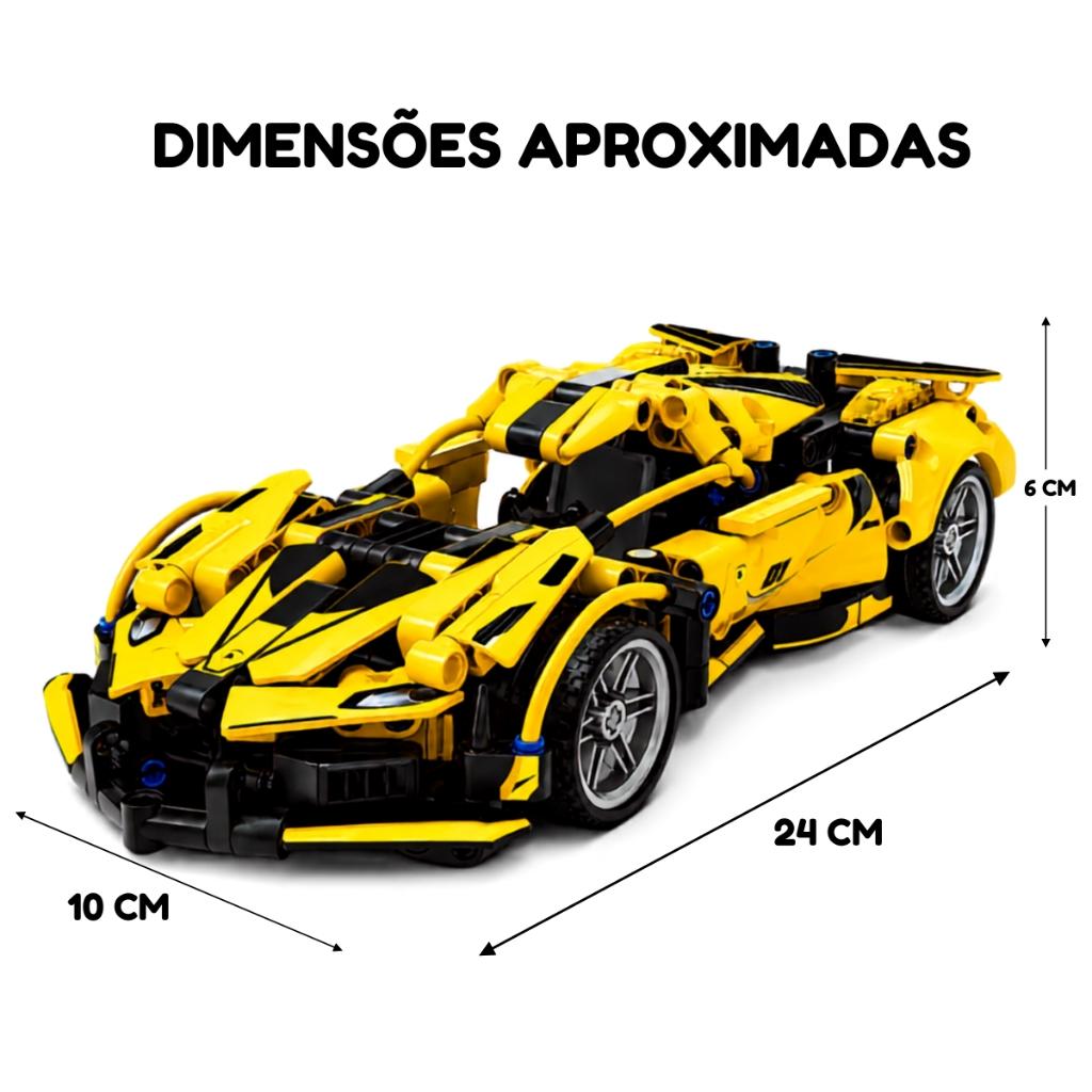 Blocos De Montar Carro Esportivo Amarelo 1 18 - Castela
