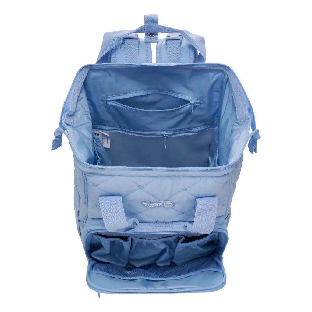 Kit Mochila Maternidade Tigor T Tigre + Trocador Portátil Azul Original - Pacific