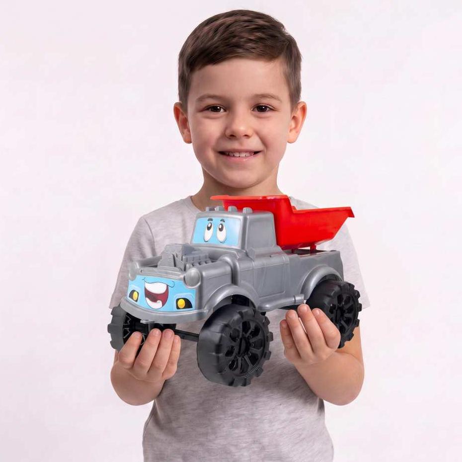 Caminhão Brinquedo Grande 32cm Caçamba Guincho Articulados 1 Ano - Inmetro - Queen Shop