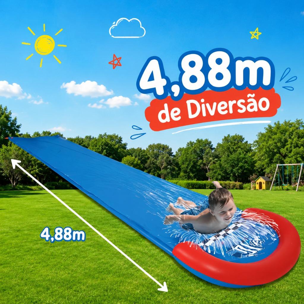 Escorregador Toboágua De Pvc Inflável Diversão Garantida Importway Azul