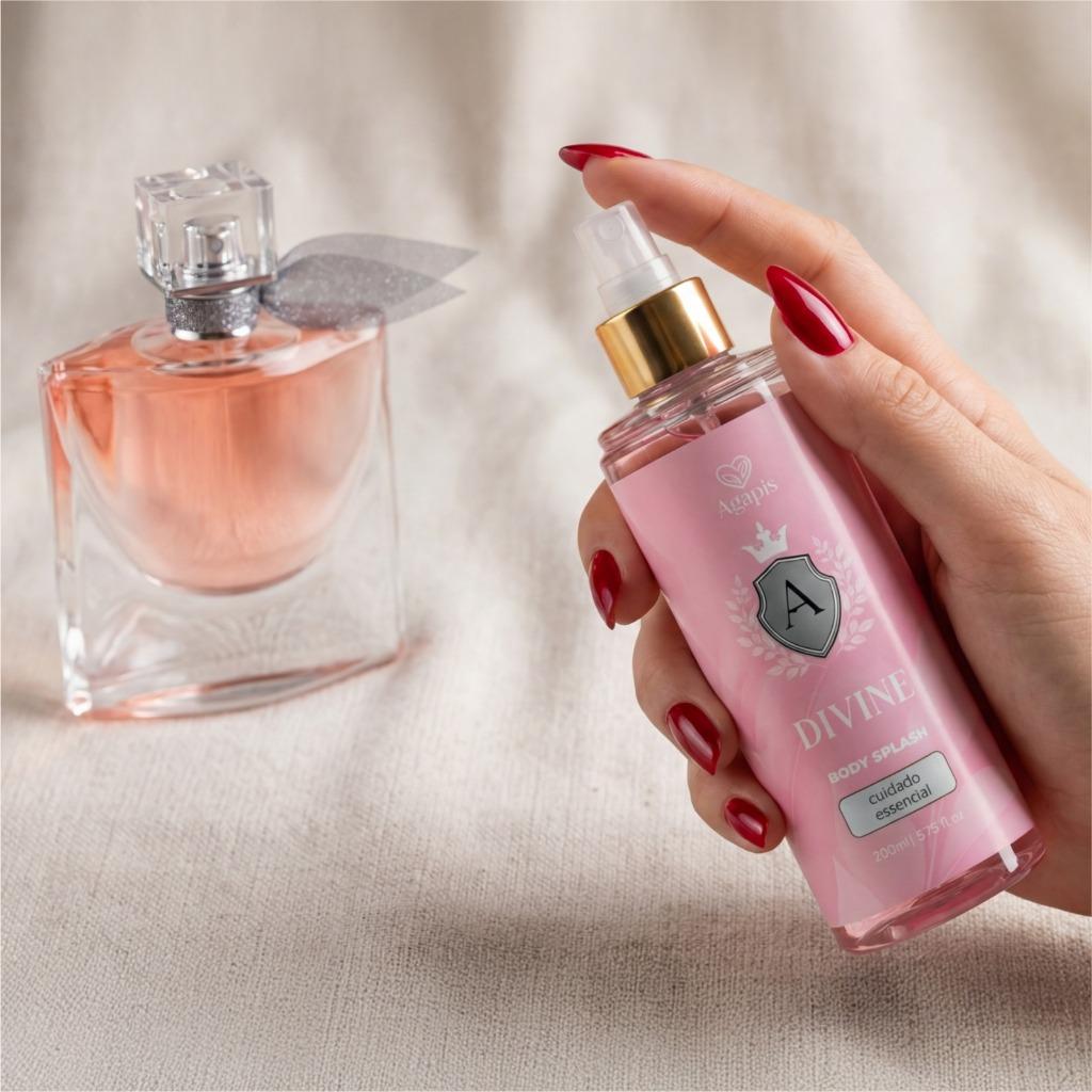 Kit 2 Body Splash Shine E Divine Agapis Beauty 200ml Fragrância Sedutora Alta Fixação