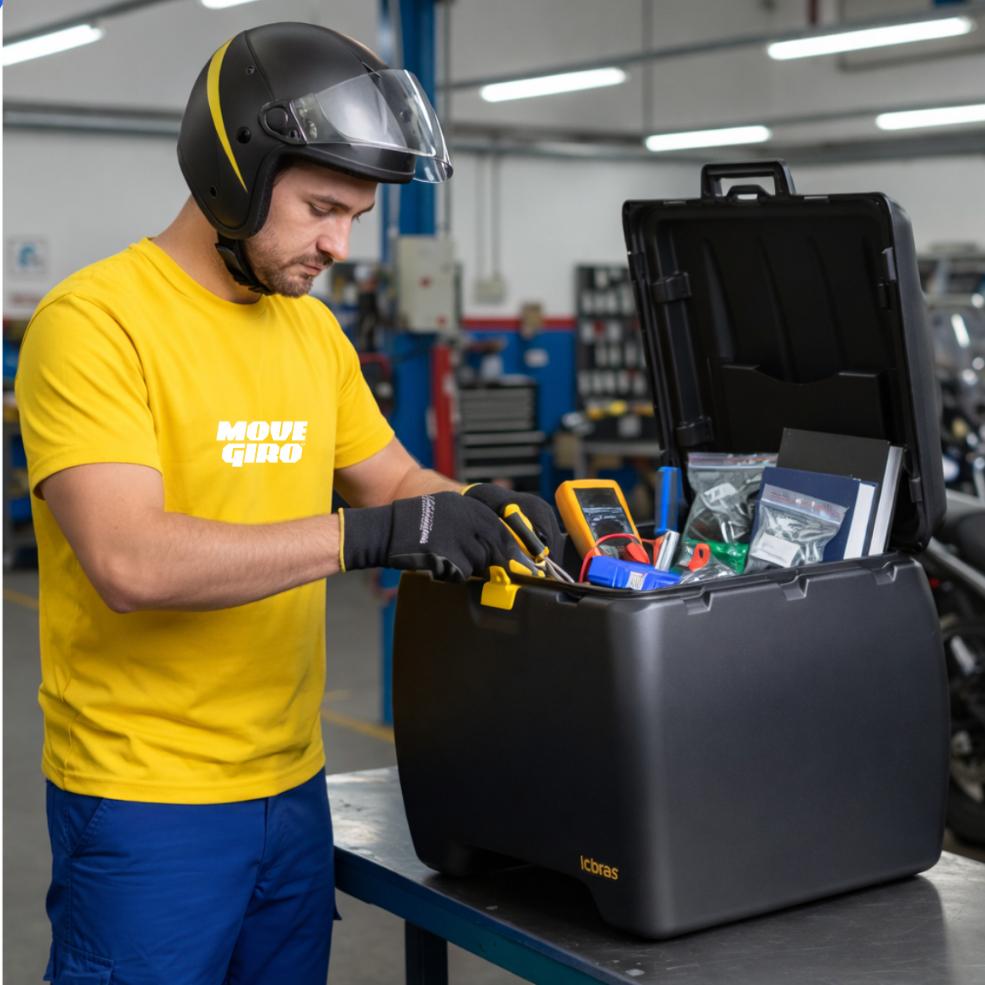 Baú Moto 140 Litros Delivery Motoboy Bauleto Universal Reforçado Carga Icbras
