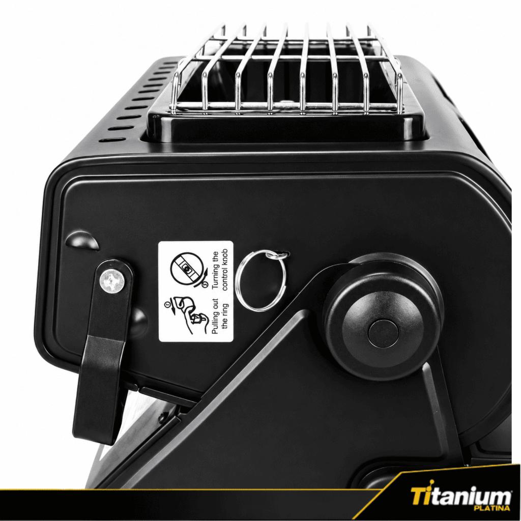 Fogareiro Portátil 2 Em 1 Aquecedor A Gás 1300w Acendimento Automático Titanium Platina