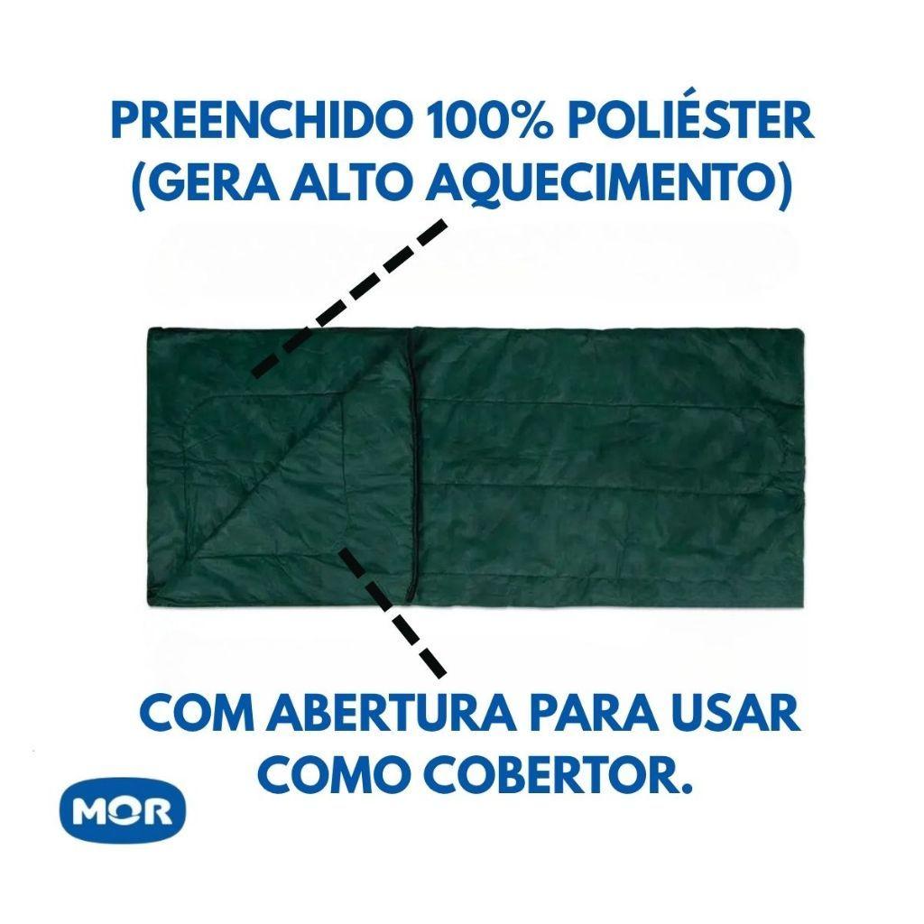 Saco De Dormir Solteiro Mor Proteção Térmica Para Temperaturas De Até 4 C Profissional Com Ziper