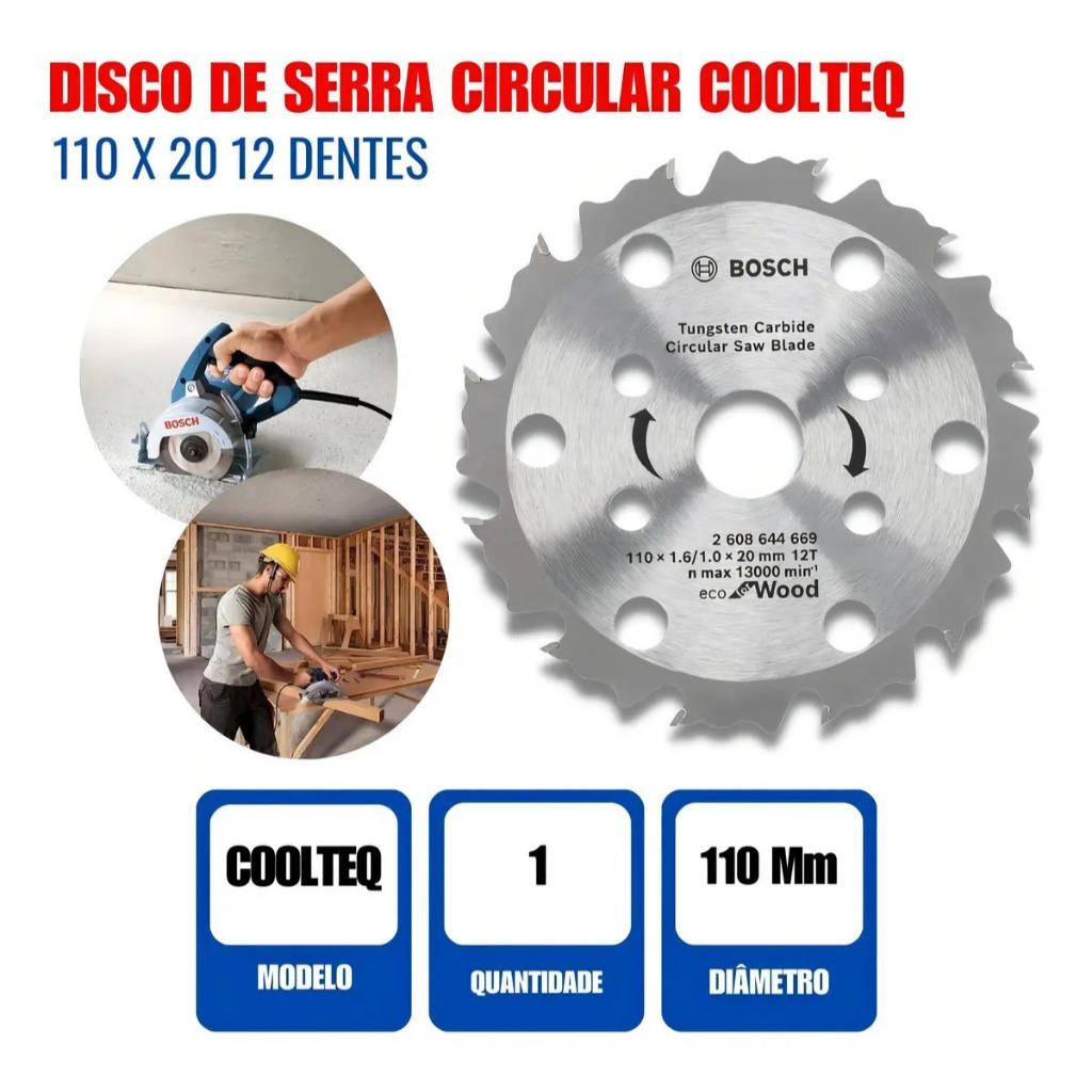 Disco De Serra Circular Coolteq 110mm 12 Dentes Bosch