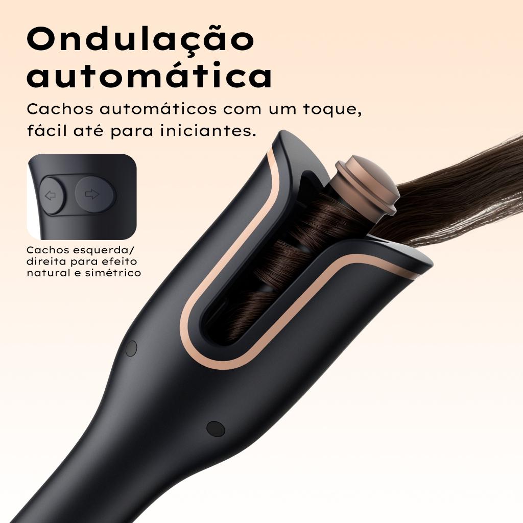 Gokoco Modelador Automático De Cachos Aquecimento 60s Íons Negativos Brilho Sem Frizz Modelagem Rapida Cachos Duradouros