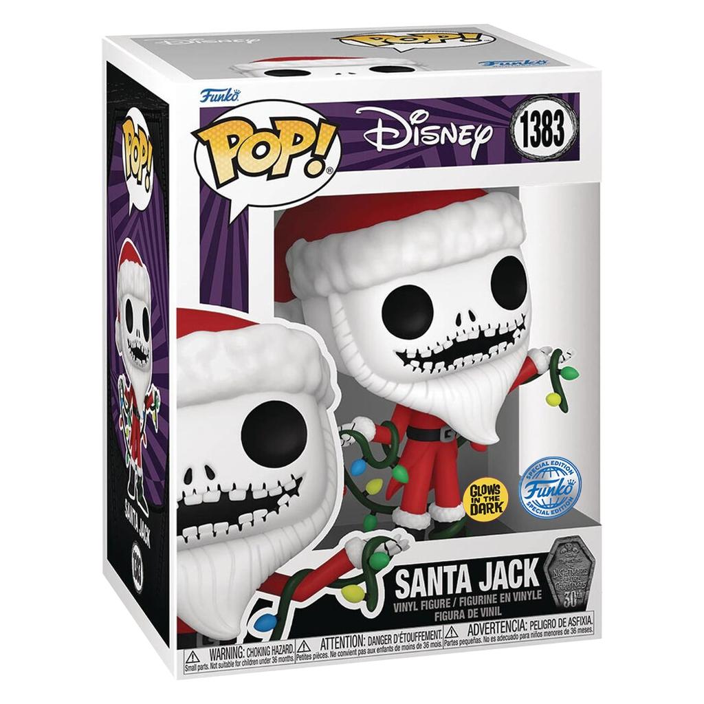 Funko Pop Disney The Night Before Christmas 30TH Exclusive Glow - Santa Jack 1383 Novo Original